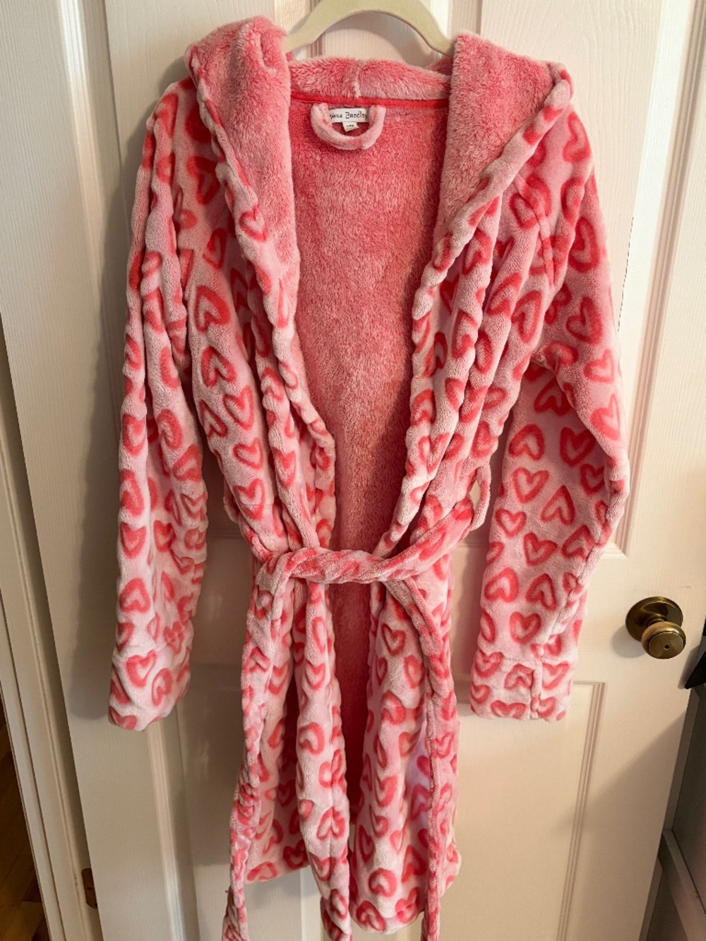 Vera Bradley pink heart hoodie robe, size small/medium